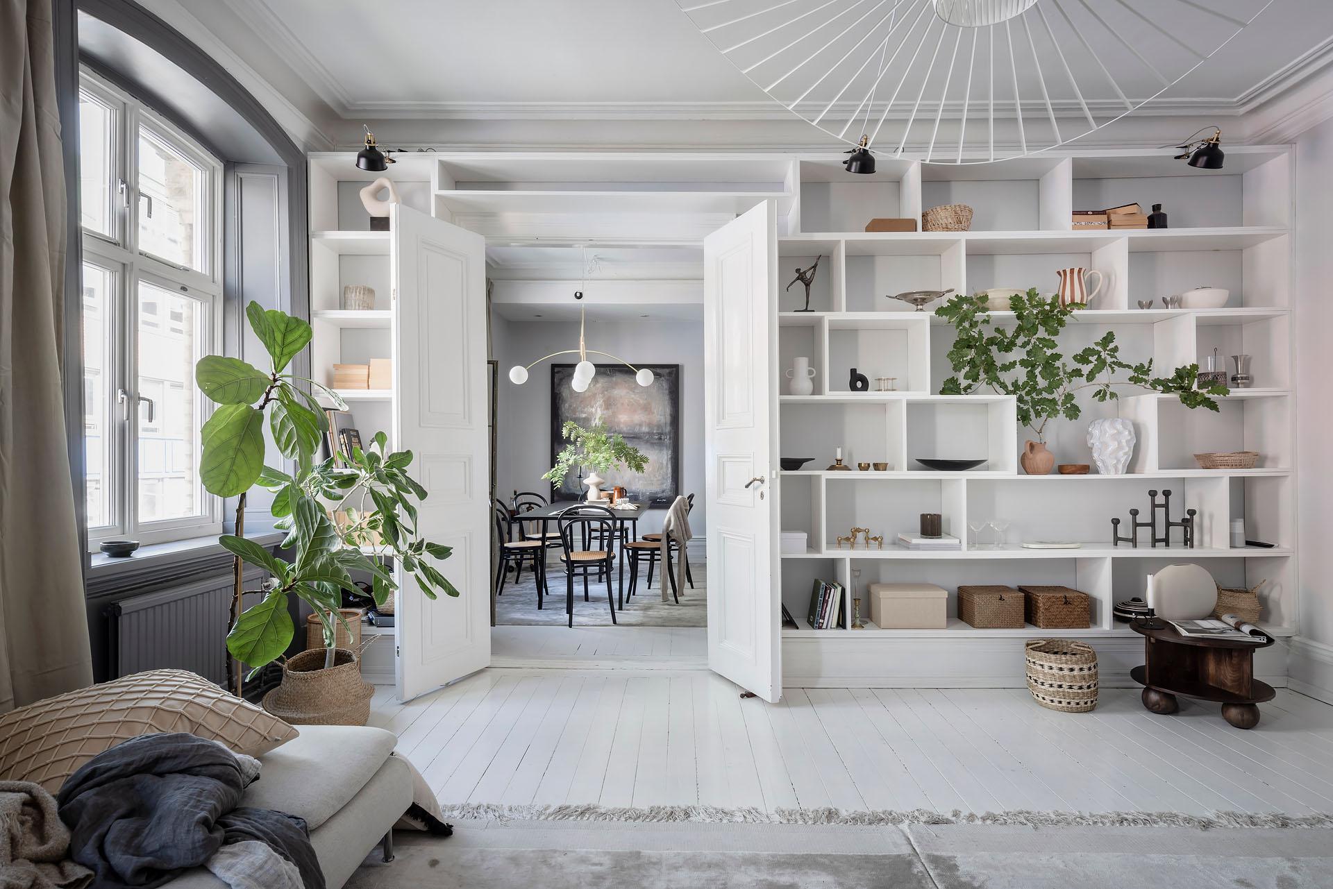 Historic Swedish Home With Light Grey Walls And A Dark Grey Kitchen11.jpg