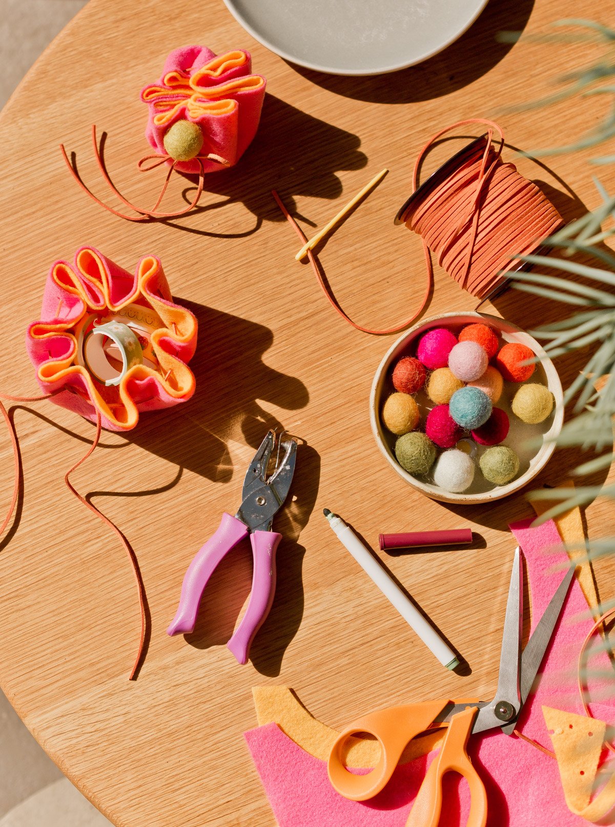 colorful felt sheets make up diy pouches