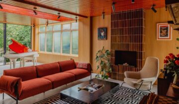 Eight autumnal living spaces dressed in green, brown and orange hues