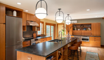 Wood Cabinets Add Warmth and Smart Storage
