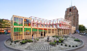 Overtreders W uses salvaged timber for Bouwurk venue at Arcadia 2025