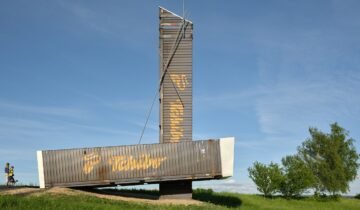 Atelier-r uses shipping containers for Lookout Above Litomyšl viewpoint