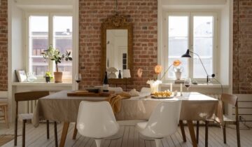 Texture, Warm Tones and Contrast in a Swedish Home